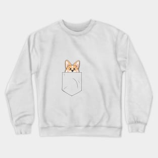 Corgi in a Pocket Crewneck Sweatshirt